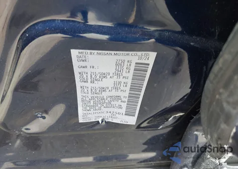 2025 Infiniti Qx60 Luxe Awd из США, поврежденный, VIN 5N1AL1FSXSC342501